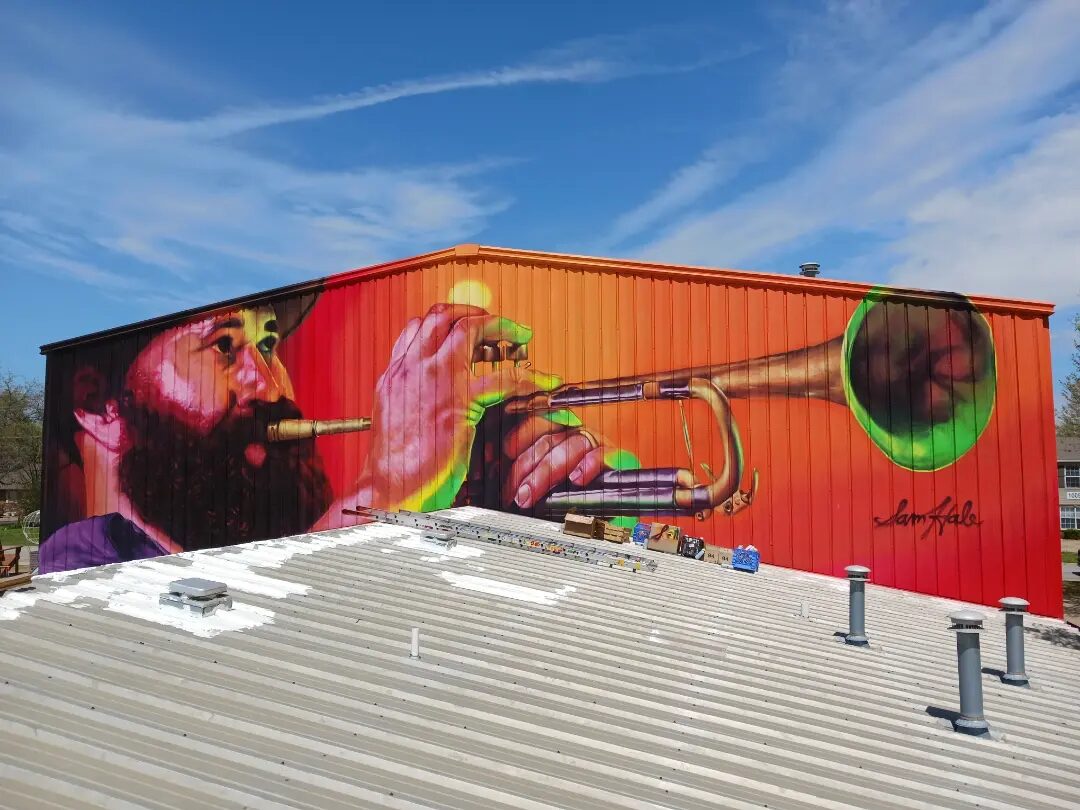 Trumpet Player Mural