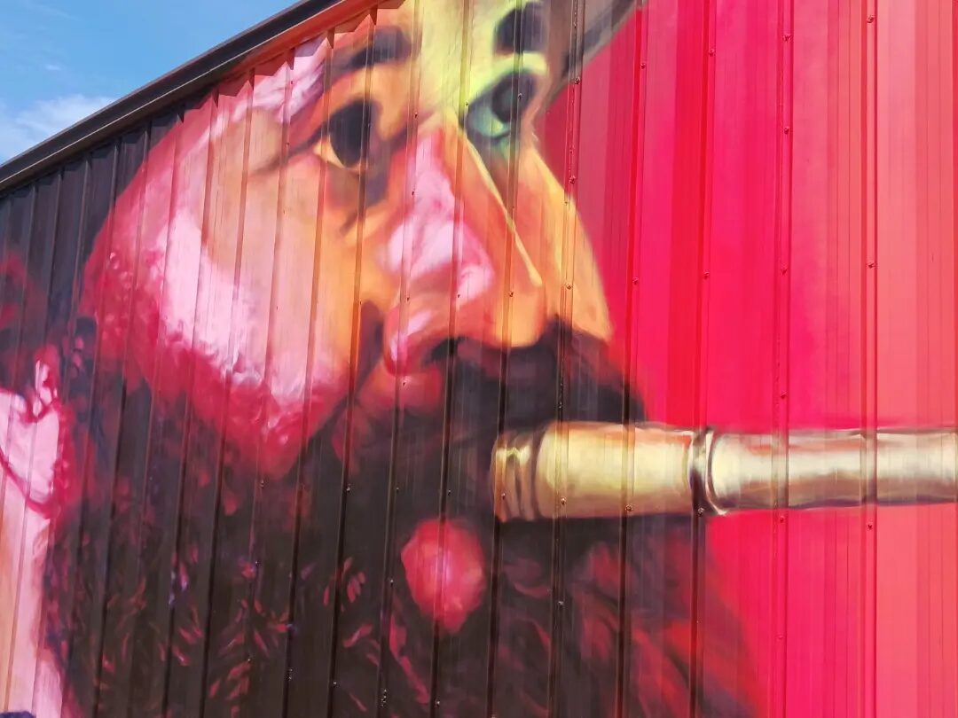 Trumpet Player Mural — view 3