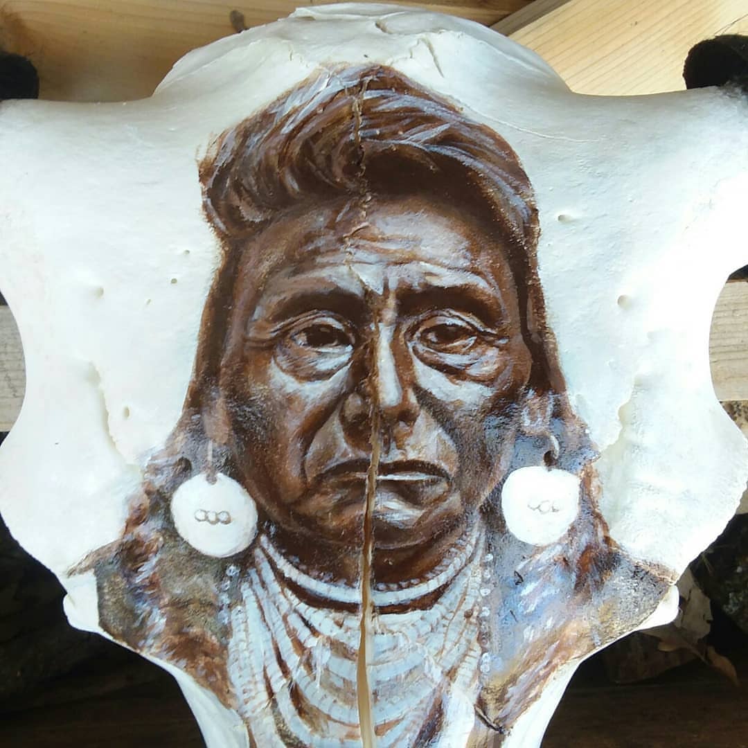 Painted Bison Skulls