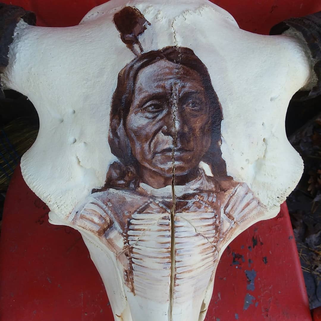 Painted Bison Skulls — Instagram photograph from 2019-01-04