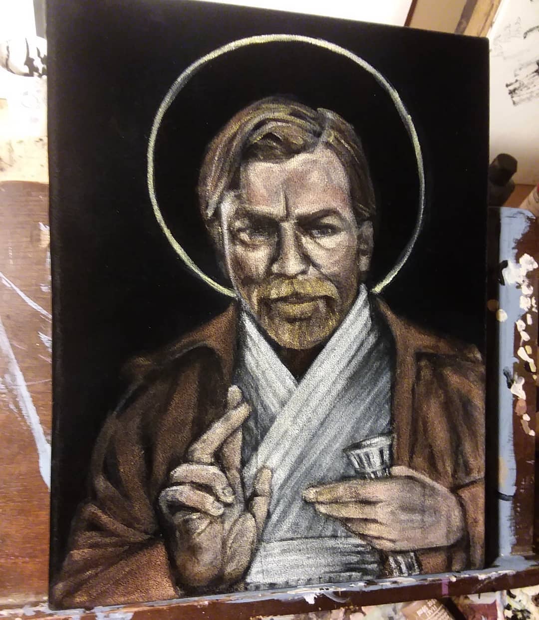 Acrylic on Black Velvet