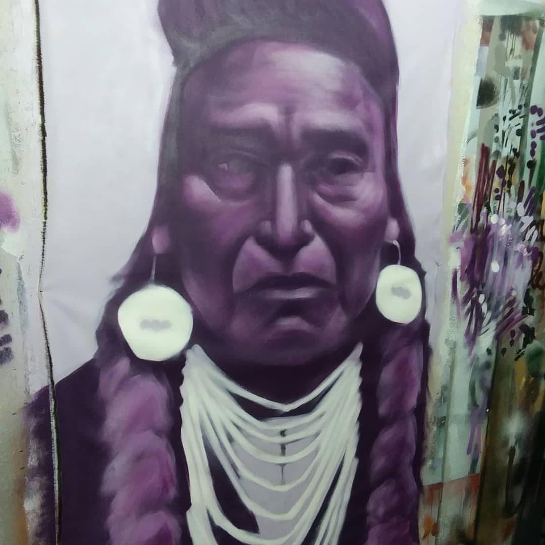 Chief Joseph on canvas..4x6... $400