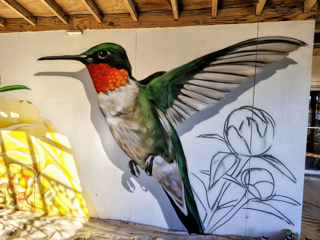Hummingbird & Peony