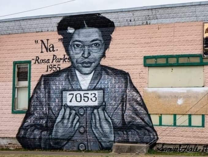Alternate street view of the Rosa Parks 1955 mural